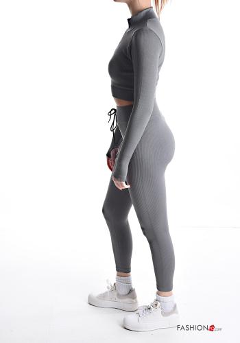 Set sportivo costine a collo alto con zip - ph 3