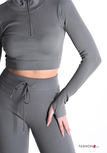 Set sportivo costine a collo alto con zip - ph 4
