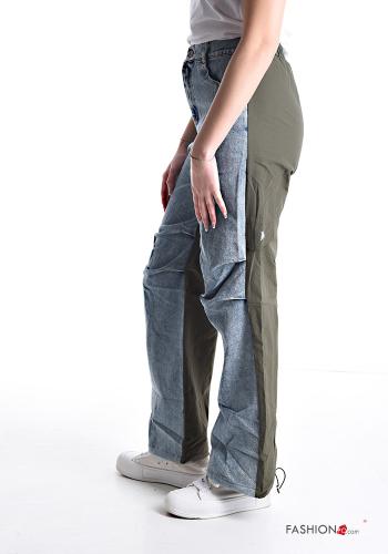 hoher Taille wide leg Jeans aus Baumwolle mit Taschen mit gummizug - ph 3
