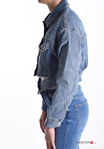 Blusão em Algodão denim com gola com botões com bolsos - ph 3