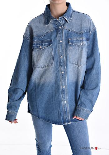 Camicia in Cotone denim con tasche - ph 1