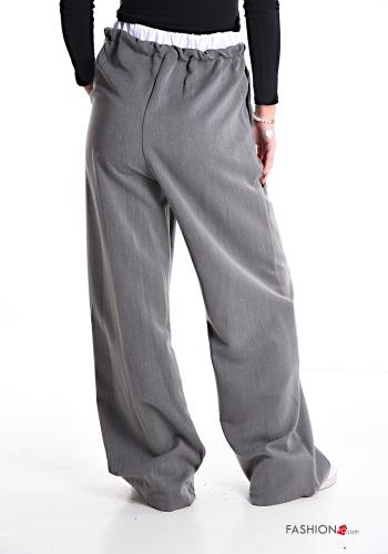 Pantalones wide leg con cordón con bolsillos con elástico - ph 2