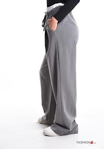 Pantalones wide leg con cordón con bolsillos con elástico - ph 3