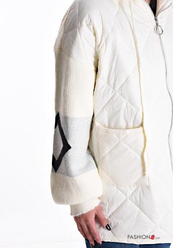 gesteppt Daunenjacke mit Taschen mit Kapuze mit Reißverschluss - ph 4