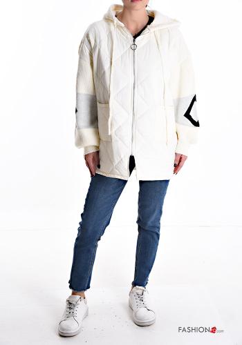 gesteppt Daunenjacke mit Taschen mit Kapuze mit Reißverschluss - ph 5