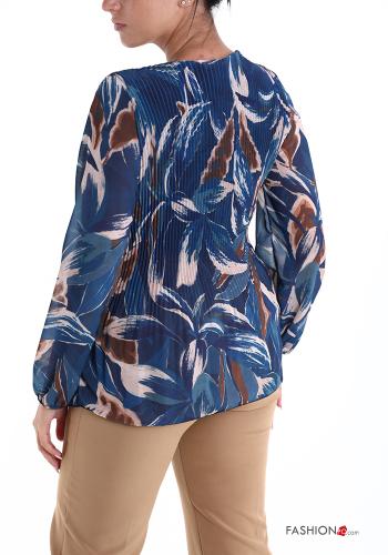 Blusa plissé Fantasia con foglie - ph 2