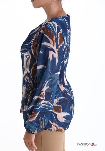 Blusa plissé Fantasia con foglie - ph 3