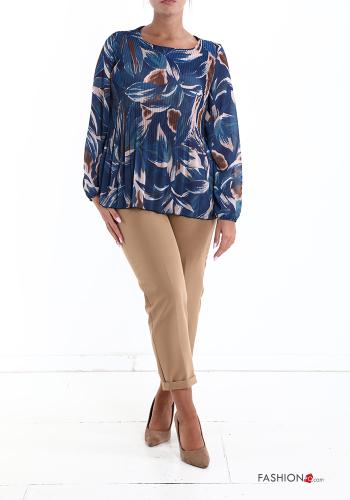 Blusa plissé Fantasia con foglie - ph 5