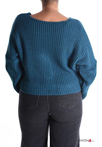 kurz Strickjacke mit Knöpfen mit V-Ausschnitt - ph 2