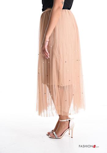 Gonna tulle Longuette con elastico con fodera con perle con strass - ph 3