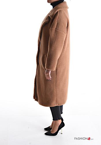 faux fur Coat with buttons with pockets - ph 3