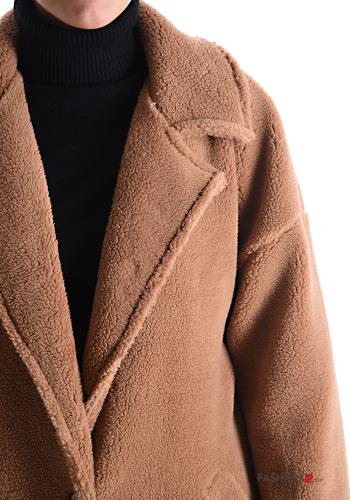 faux fur Coat with buttons with pockets - ph 4