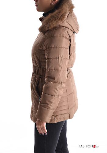 Piumino con cintura con cappuccio con zip con tasche - ph 3