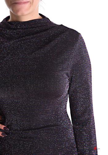Abito al ginocchio lurex maniche lunghe a collo alto - ph 4