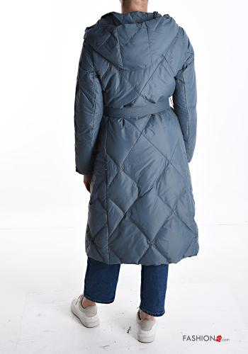 Puffer Jacket with belt with buttons with hood with pockets - ph 2