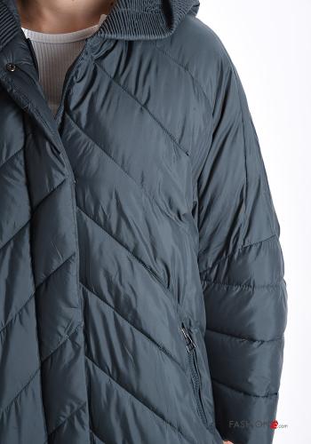 Piumino con zip con tasche con cappuccio - ph 4
