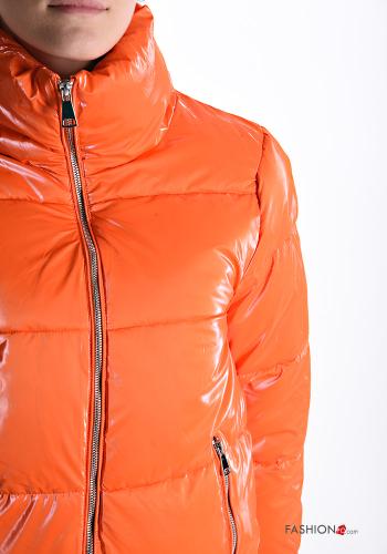 Casaco acolchoado com bolsos com gola subida com fecho - ph 4