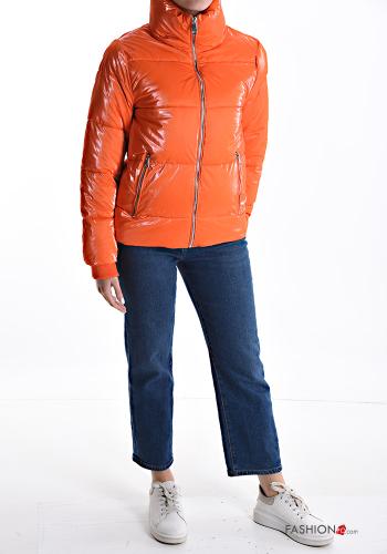 Casaco acolchoado com bolsos com gola subida com fecho - ph 5