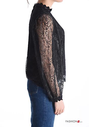 Blouse en Coton détail dentelle lurex - ph 3