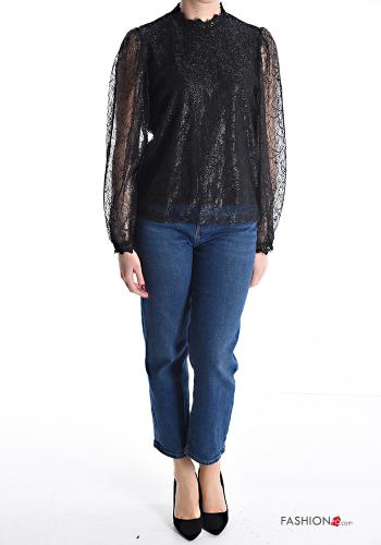Blouse en Coton détail dentelle lurex - ph 5