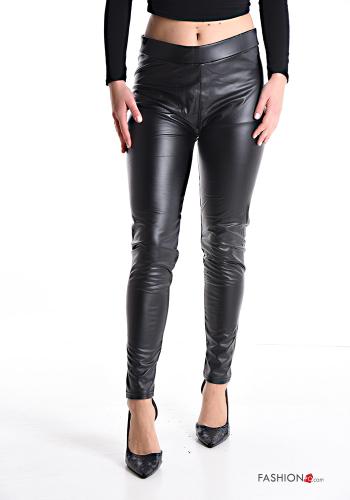 faux leather Trousers with elastic
