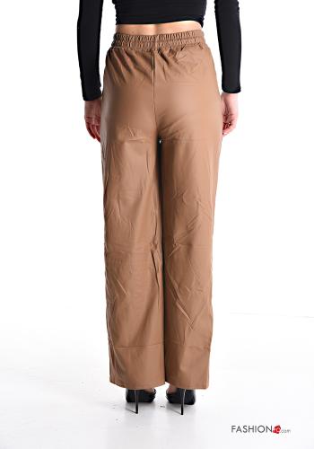 Kunstleder Hose mit Taschen mit gummizug mit kordelzug - ph 2