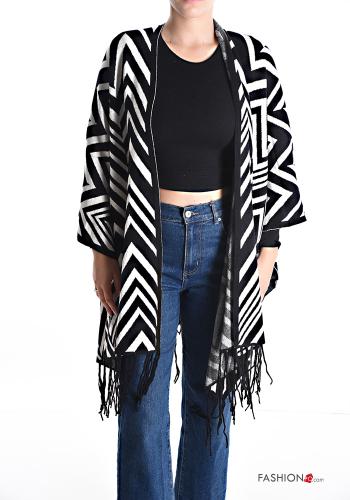 Poncho Imprimé chevron à franges - ph 1