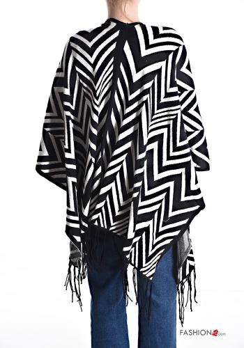 Poncho Imprimé chevron à franges - ph 2
