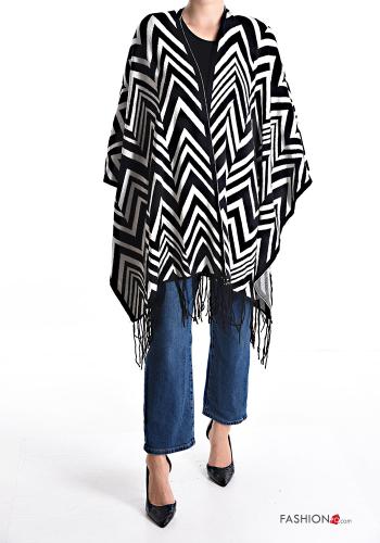 Poncho Imprimé chevron à franges - ph 5