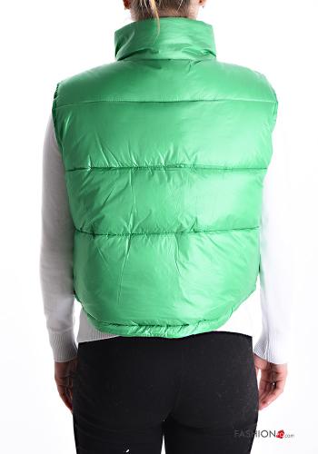 Colete acolchoado com bolsos com gola subida com fecho - ph 2