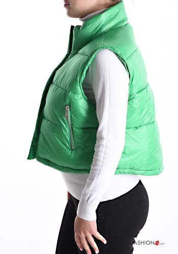 Colete acolchoado com bolsos com gola subida com fecho - ph 3