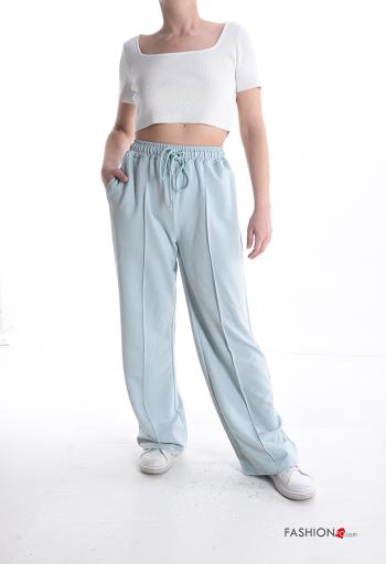 Pantalone sportivo wide leg con tasche con elastico - ph 5