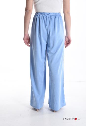Pantalone vita alta wide leg con tasche con elastico - ph 2