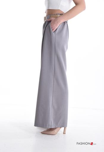 Pantalone wide leg con elastico con cintura con tasche - ph 3