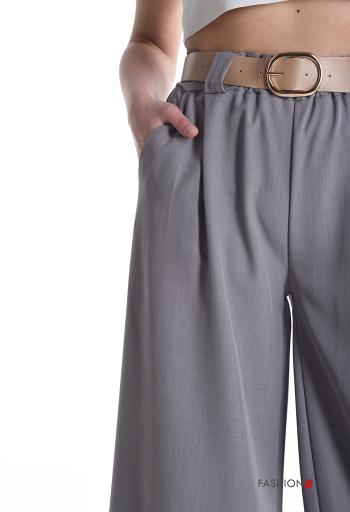 Pantalone wide leg con elastico con cintura con tasche - ph 4