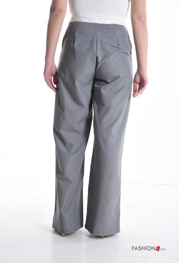 Pantalone vita alta con tasche con bottoni con zip - ph 2