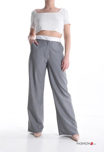 Pantalone vita alta con tasche con bottoni con zip - ph 5