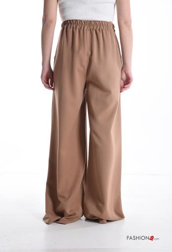 high waist wide leg Trousers with buttons with zip - ph 2