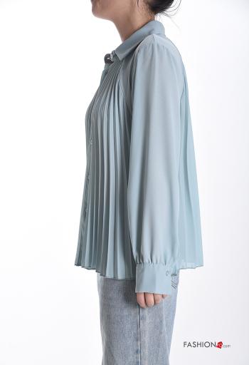 Camicia con colletto plissé maniche lunghe con bottoni - ph 3