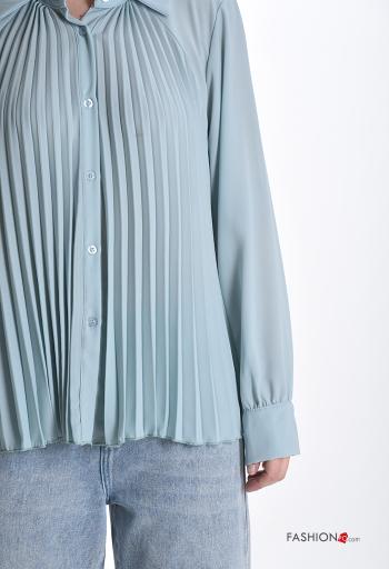 Camicia con colletto plissé maniche lunghe con bottoni - ph 4