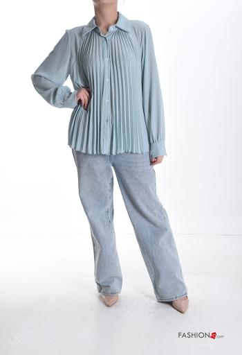 Camicia con colletto plissé maniche lunghe con bottoni - ph 5