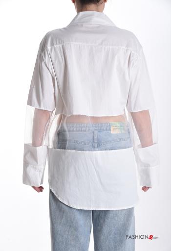 Camicia con colletto tulle maniche lunghe con bottoni - ph 2