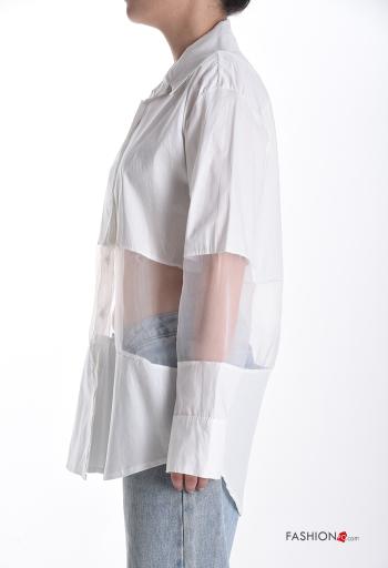 Camicia con colletto tulle maniche lunghe con bottoni - ph 3
