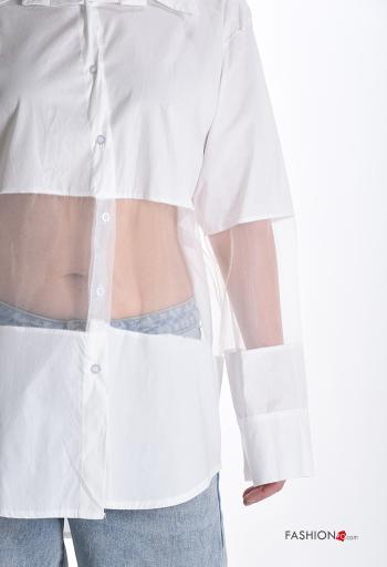 Camicia con colletto tulle maniche lunghe con bottoni - ph 4