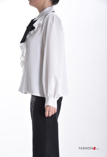 Camicia maniche lunghe con colletto con balze con bottoni - ph 3