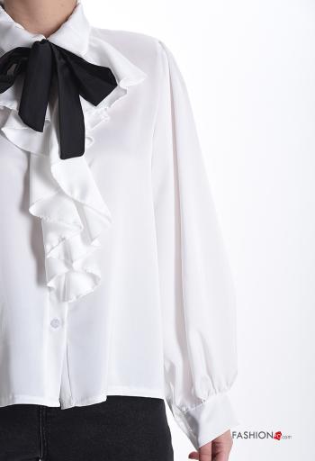 Camicia maniche lunghe con colletto con balze con bottoni - ph 4