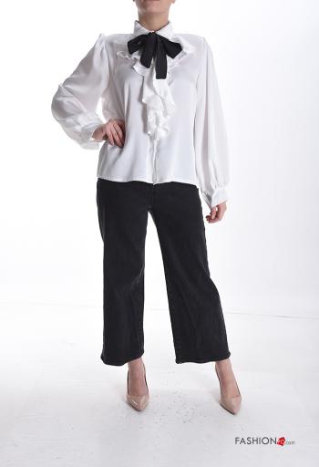 Camicia maniche lunghe con colletto con balze con bottoni - ph 5
