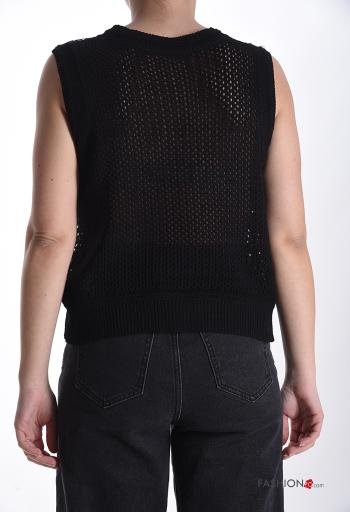 Top senza maniche girocollo con paillettes - ph 2