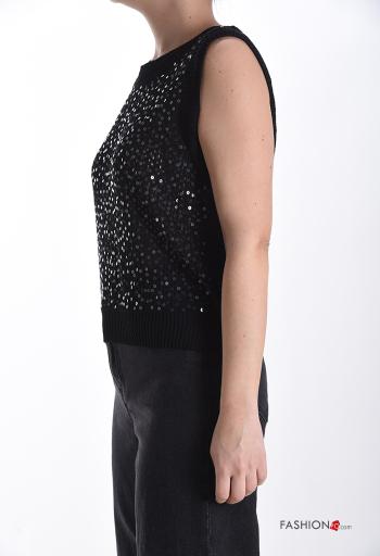 Top senza maniche girocollo con paillettes - ph 3