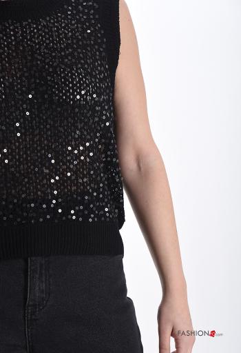 Top senza maniche girocollo con paillettes - ph 4